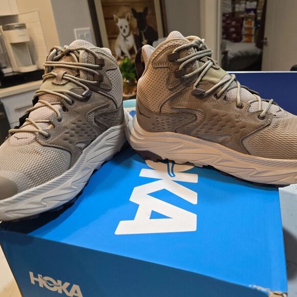 HOKA ONE ONE Mens Sz 12 D ANACAPA 2 MID GTX 1141633-DOTN DUNE / OXFORD TAN NEW - Picture 2 of 12